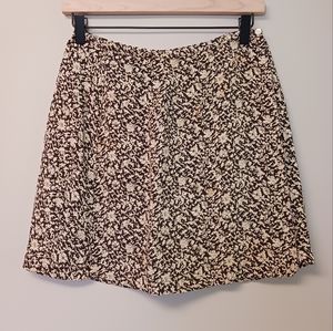 Vintage GAP Wrap Mini Skirt Brown Cream Floral Size 4